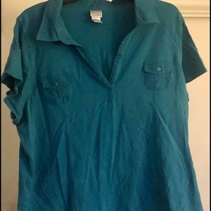 Plus Size 22/24 Stretch Turquoise Polo